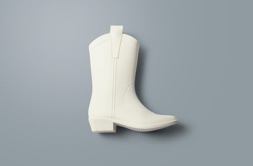 Bone White Kid's All Weather Rubber Cowboy Boots