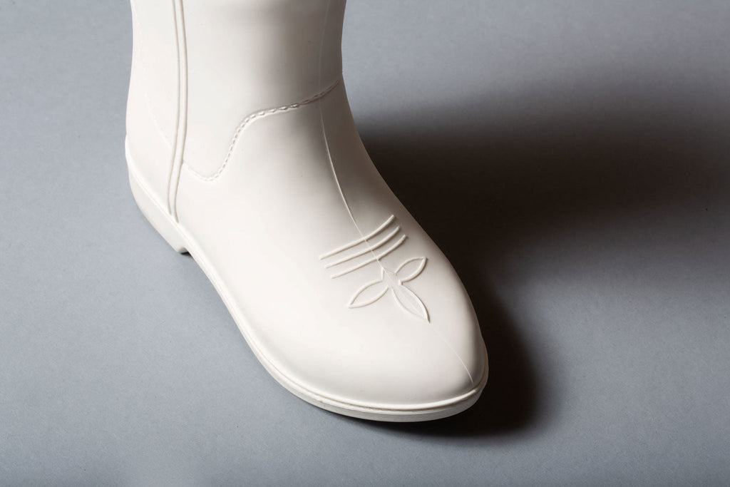 dakota ridge bone white kid's all weather rubber cowboy boots detail 2