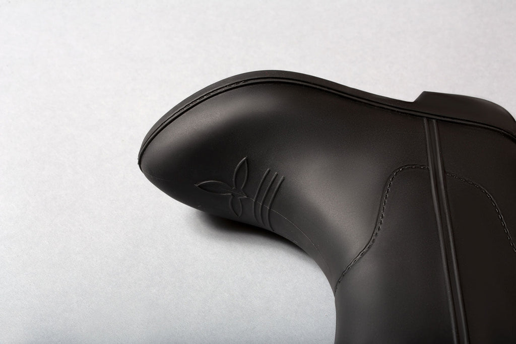dakota ridge midnight black kid's all weather rubber cowboy boots detail 2