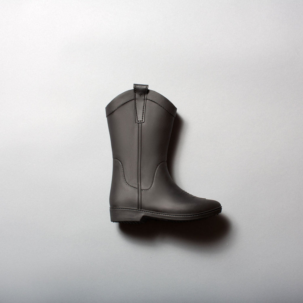 dakota ridge midnight black kid's all weather rubber cowboy boots main